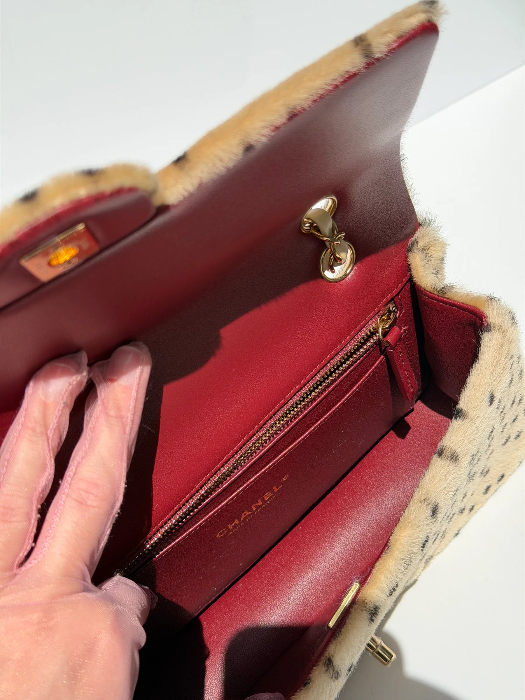 Spotted Pony Hair Flap Bag