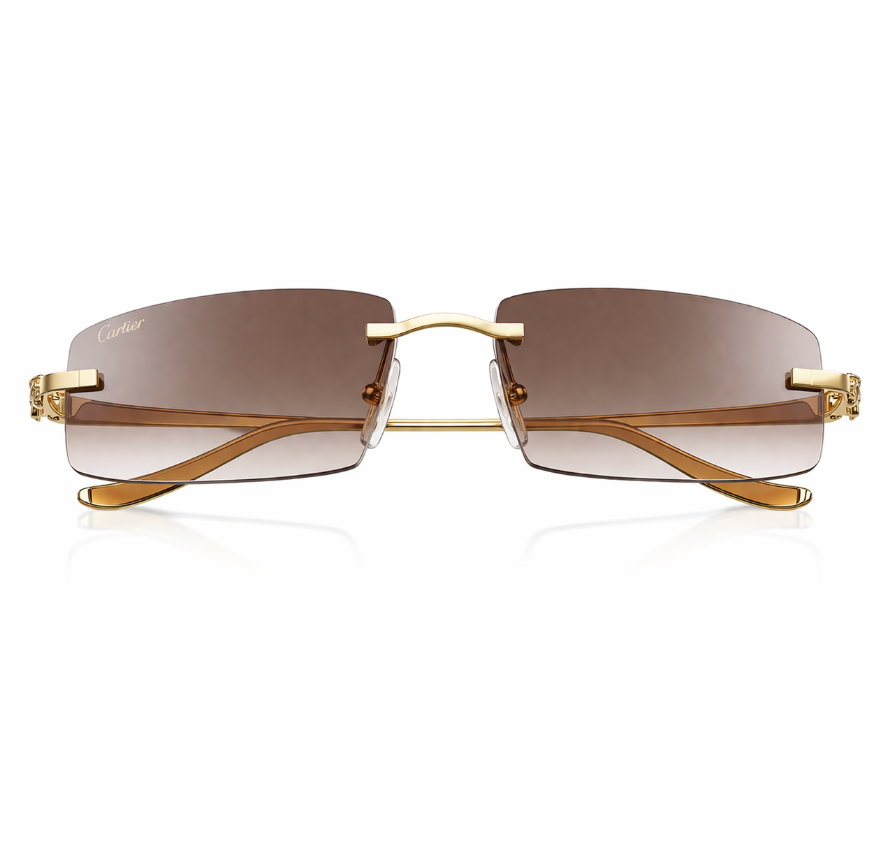 Luxury Rimless Sunglasses – Gold Frame & Gradient Lenses