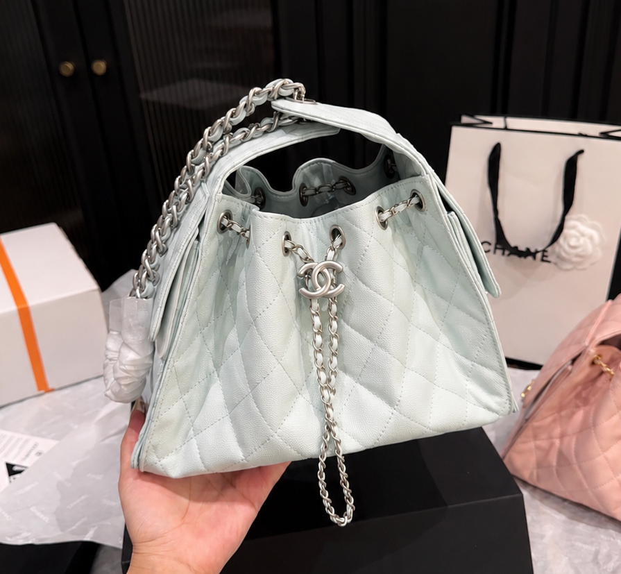 Ch 25 Drawstring Bucket Bag – Premium Cowhide Edition