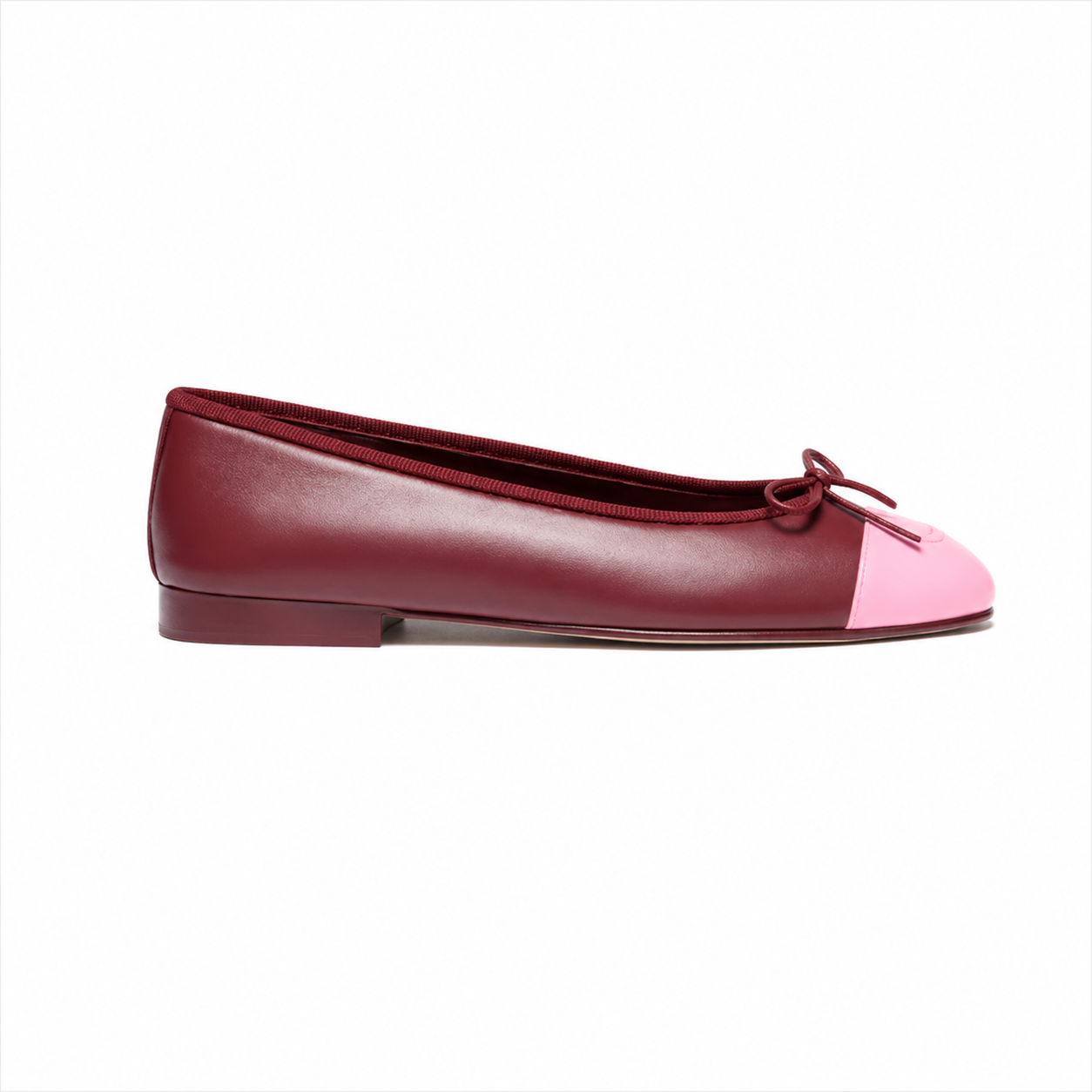 Classic Leather Ballet Flats – Two Tone Elegant Style