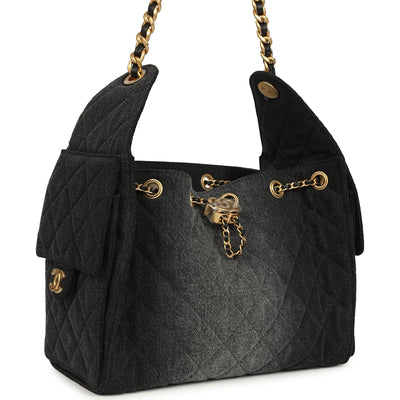 Denim Hobo Shoulder Bag – Luxury Washed Edition