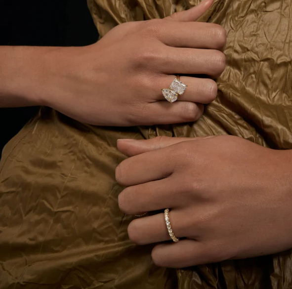 Toi et Moi Moissanite Ring