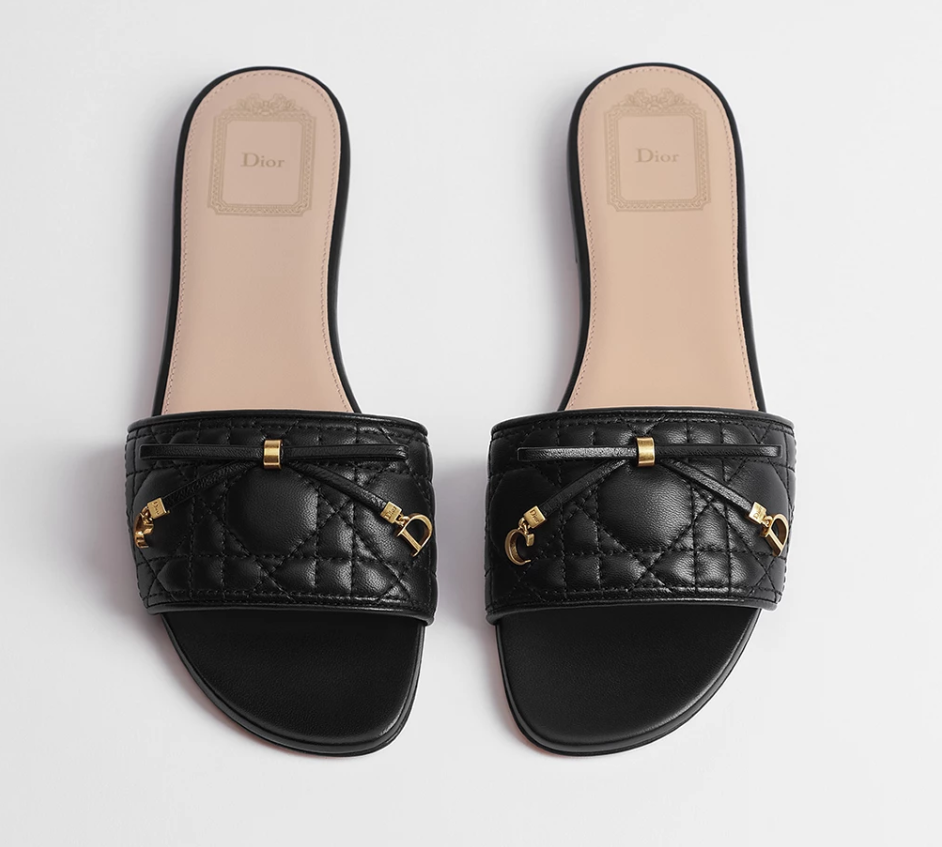 Quilted Bow Slide Sandals
