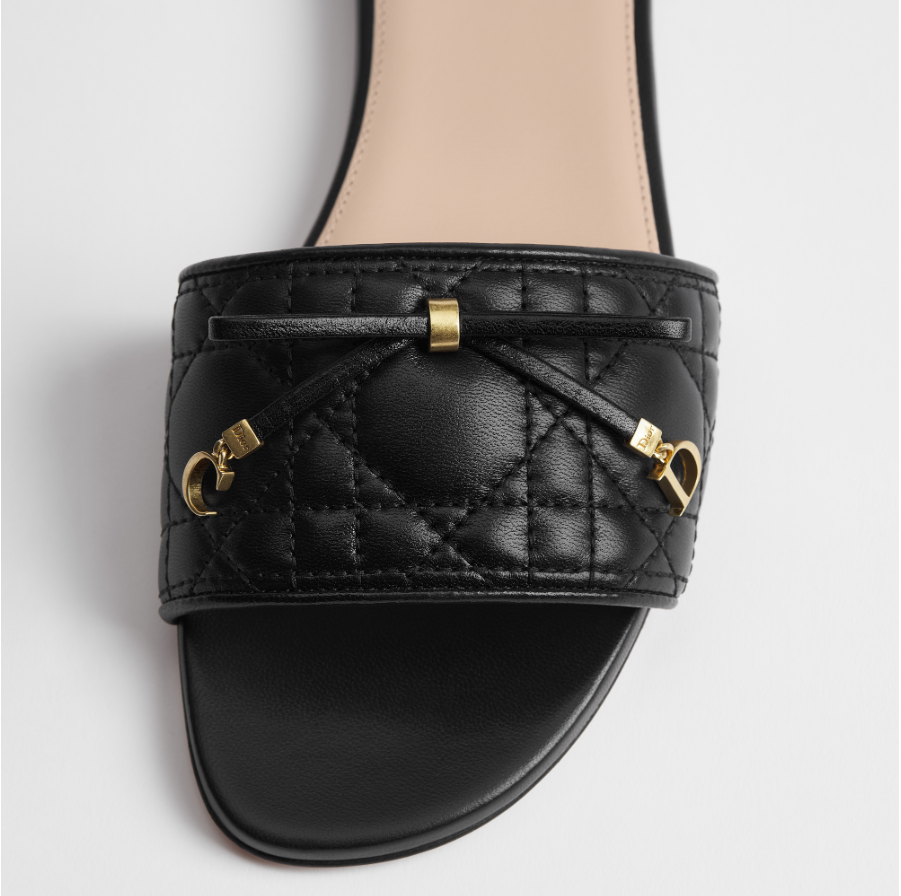Quilted Bow Slide Sandals