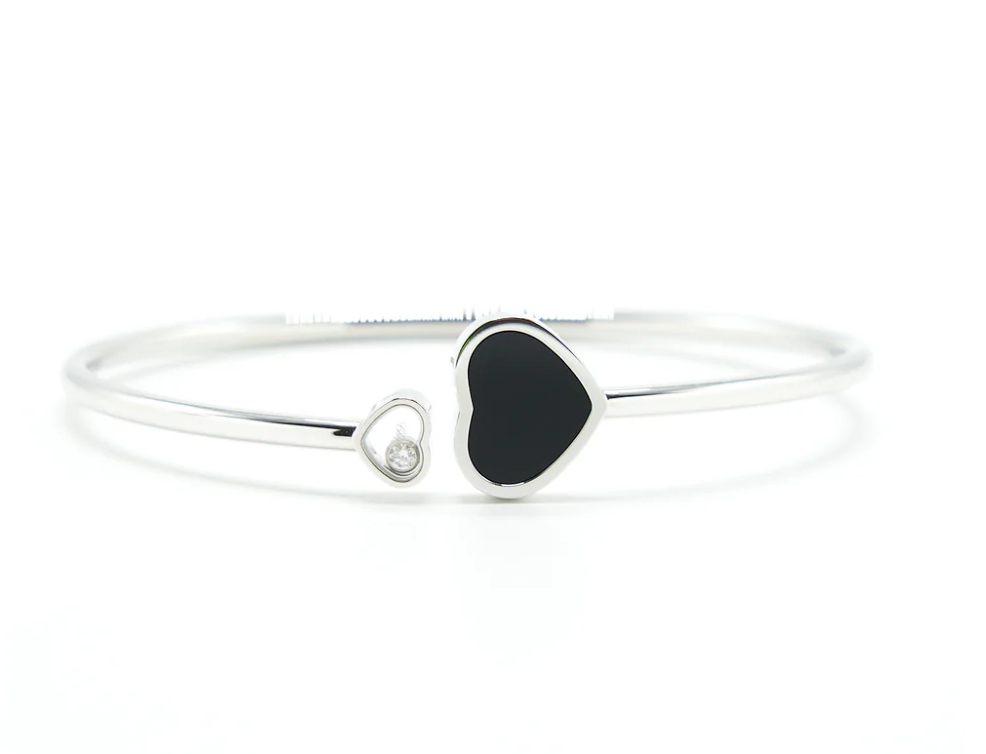 Elegant Double Heart Bracelet – Rose Gold Plated | Black Stone Luxury Design