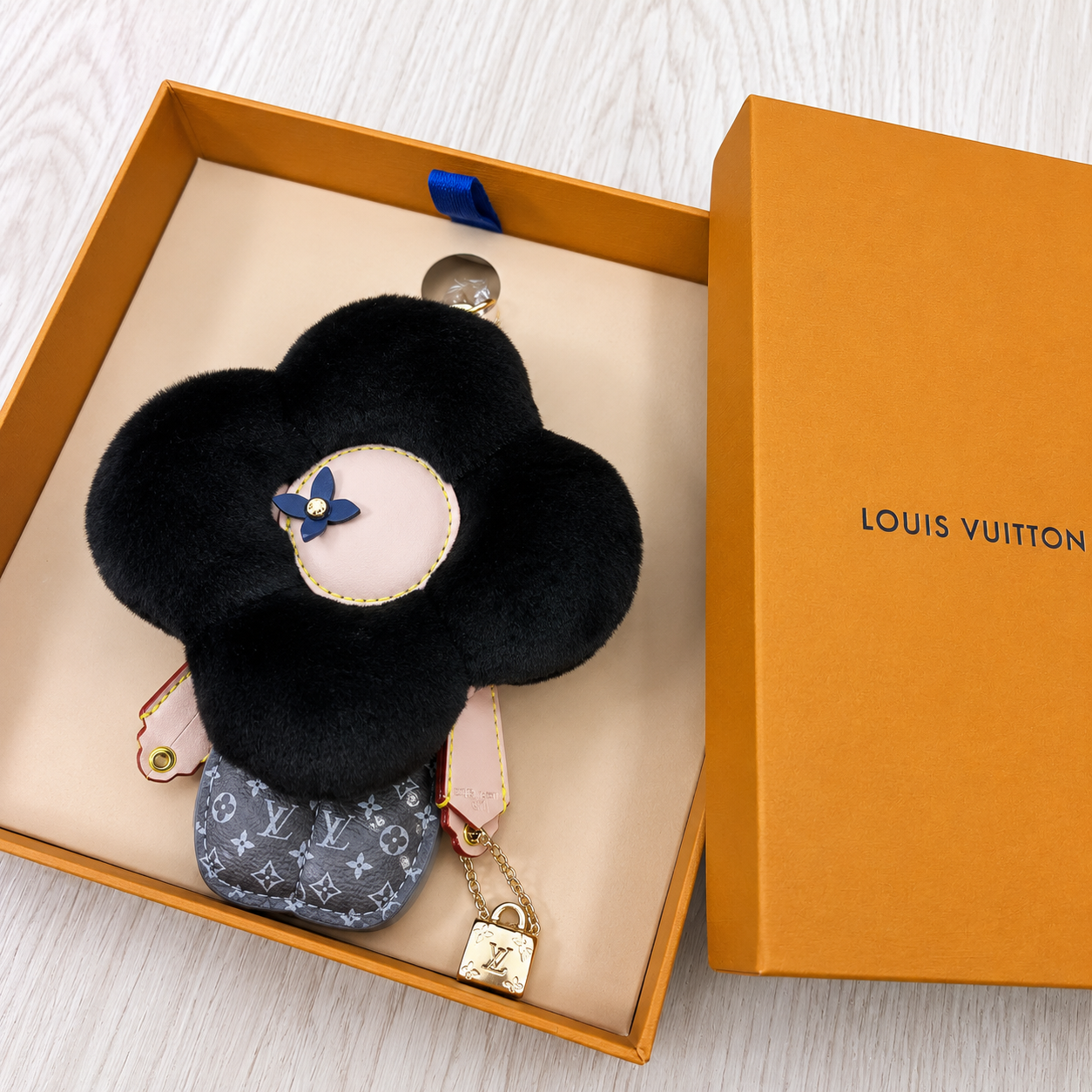 Luxury Plush Flower Bag Charm