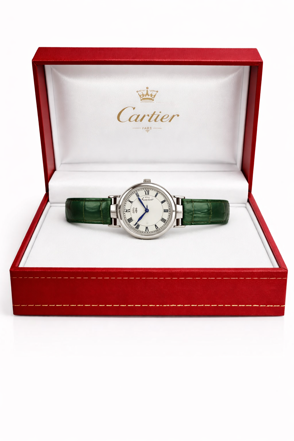 Luxury Diamond Dial Watch – Elegant Leather Strap | Classic Paris Style