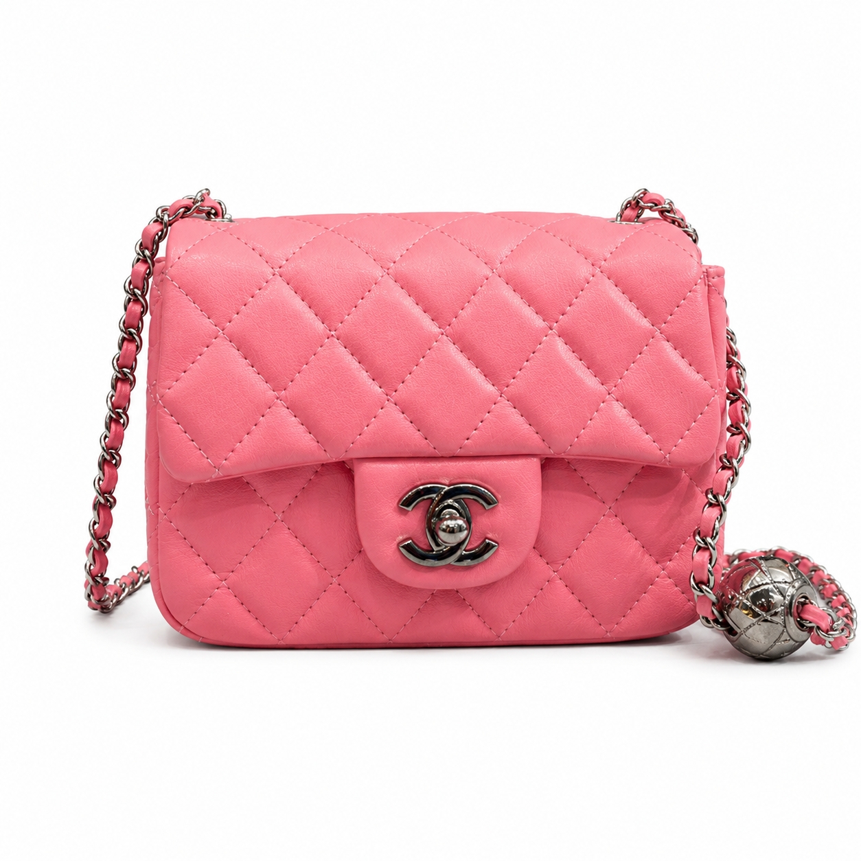 Classic Black Quilted Mini Shoulder Bag with Silver Chain