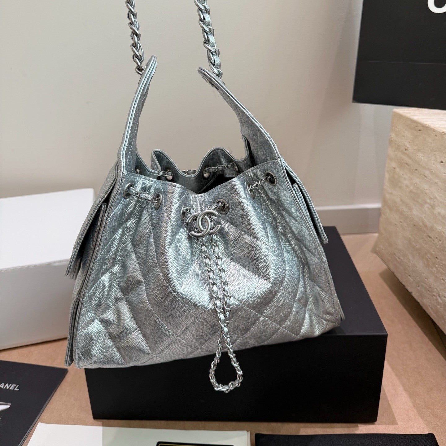 Ch 25 Drawstring Bucket Bag – Premium Cowhide Edition