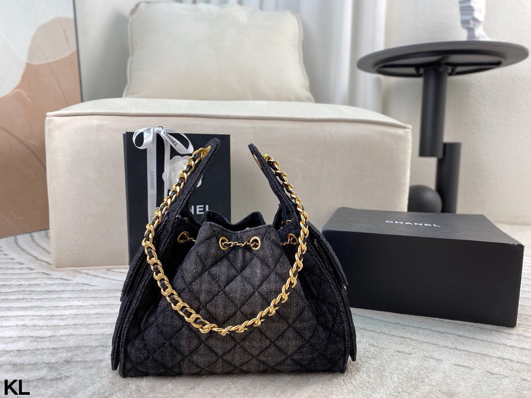 Denim Hobo Shoulder Bag – Luxury Washed Edition