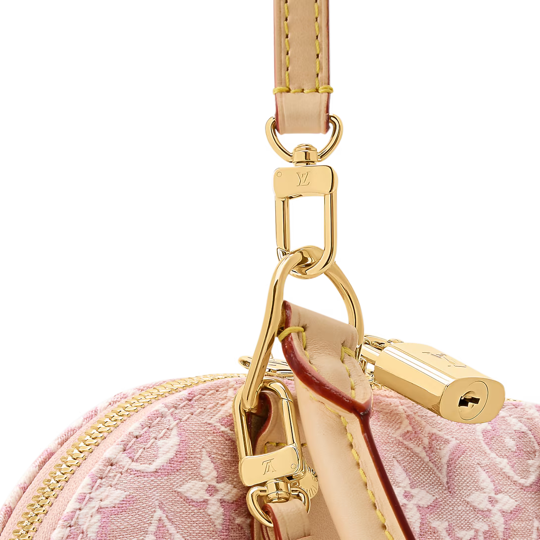 Elegant Monogram Dome-Shaped Top-Handle Crossbody Bag