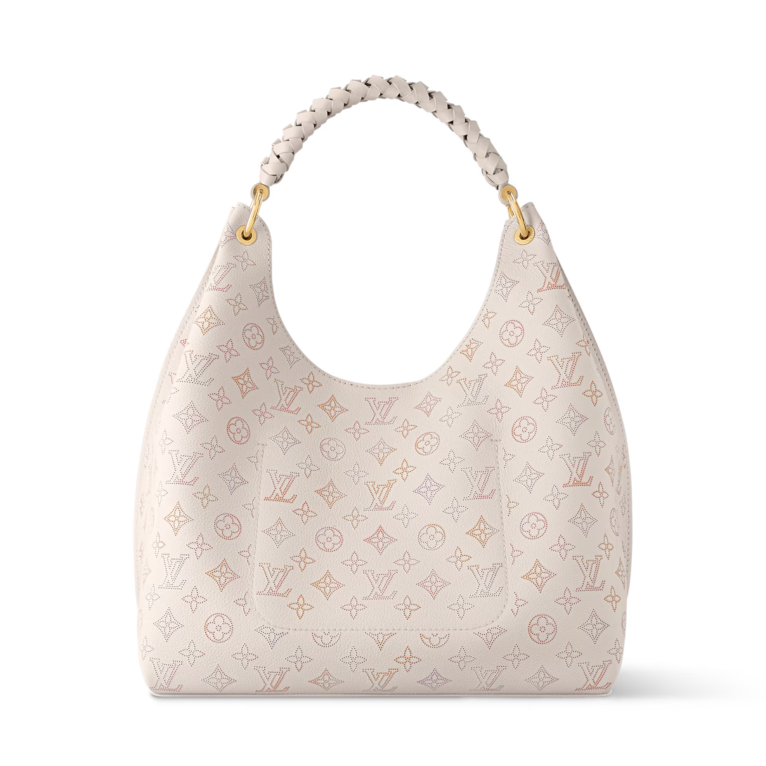 Perforated Leather Hobo Shoulder Bag