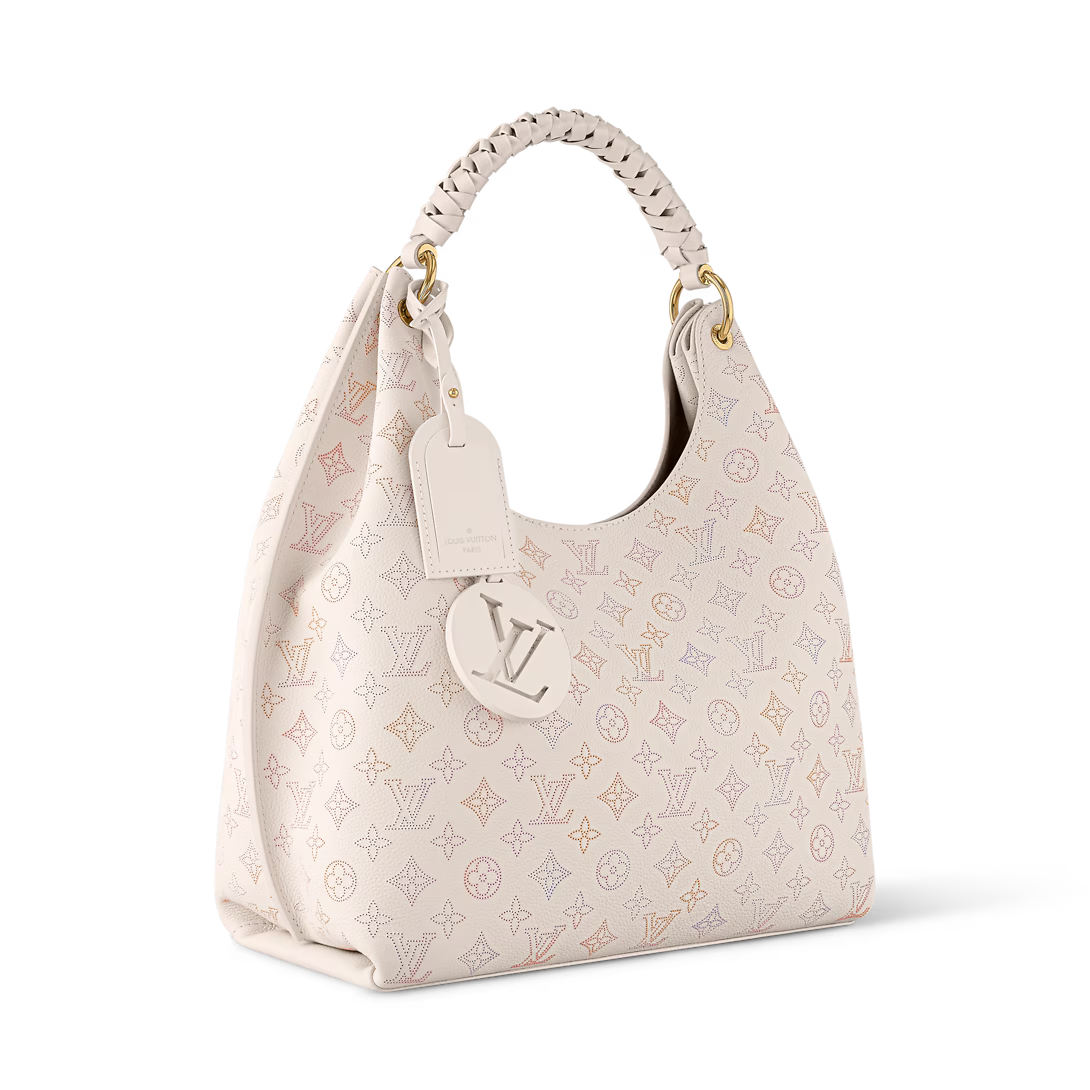 Perforated Leather Hobo Shoulder Bag