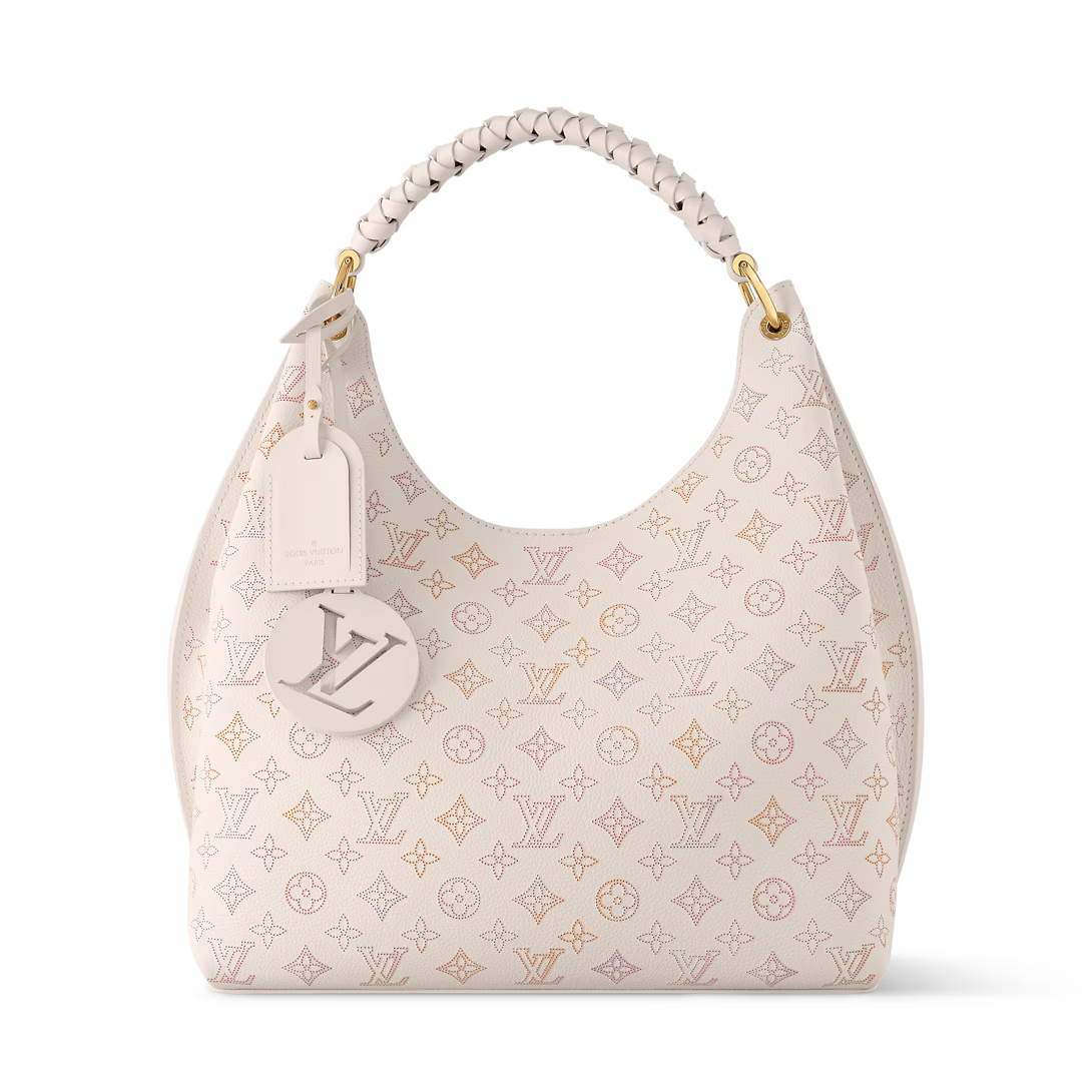 Perforated Leather Hobo Shoulder Bag