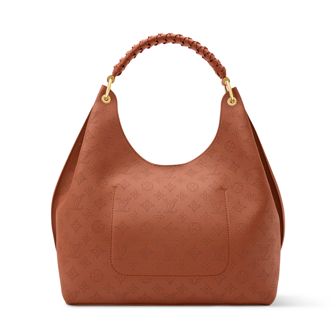 Perforated Leather Hobo Shoulder Bag