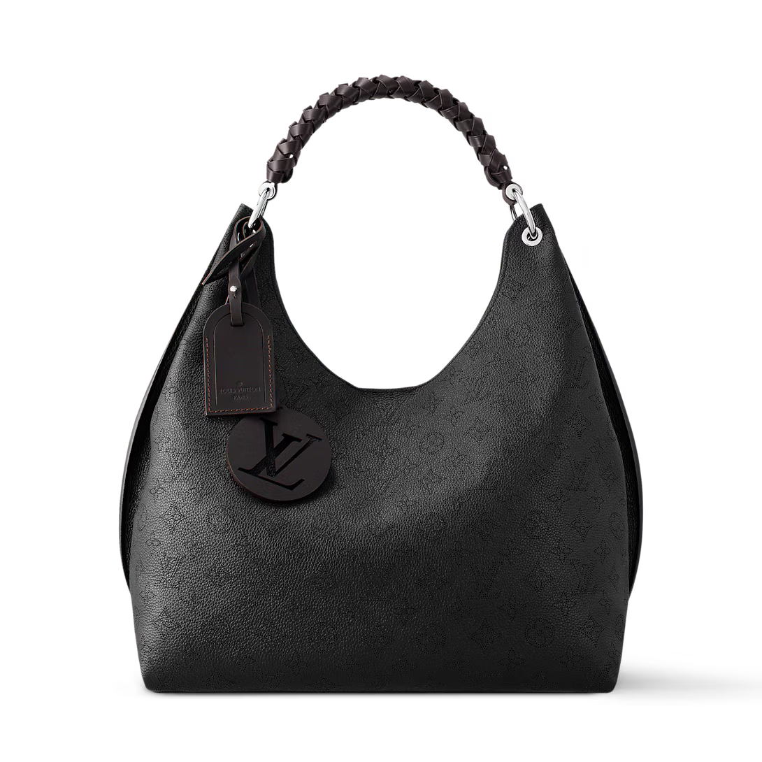 Perforated Leather Hobo Shoulder Bag