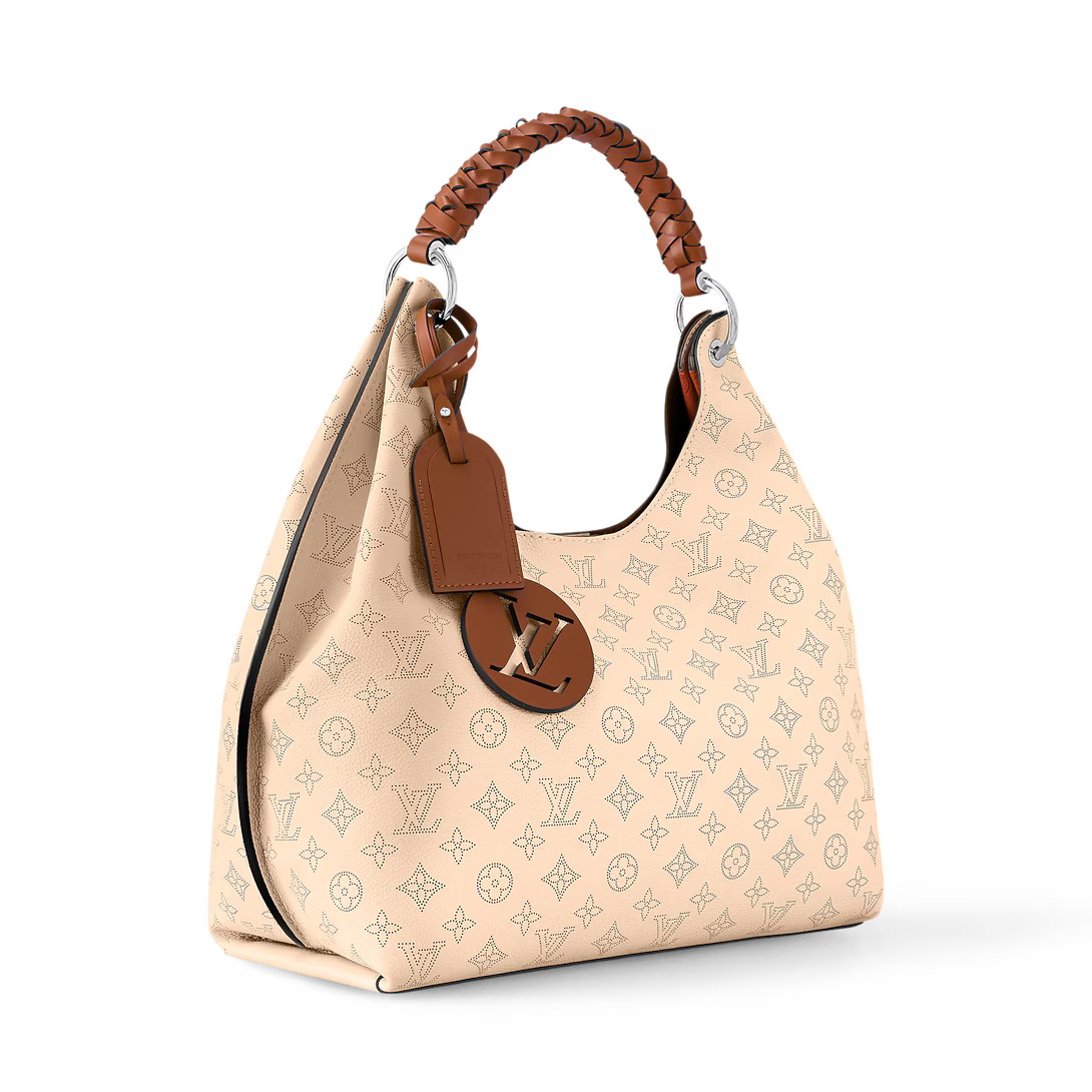 Perforated Leather Hobo Shoulder Bag