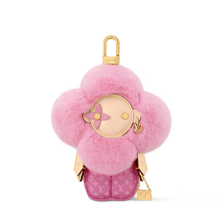 Luxury Plush Flower Bag Charm