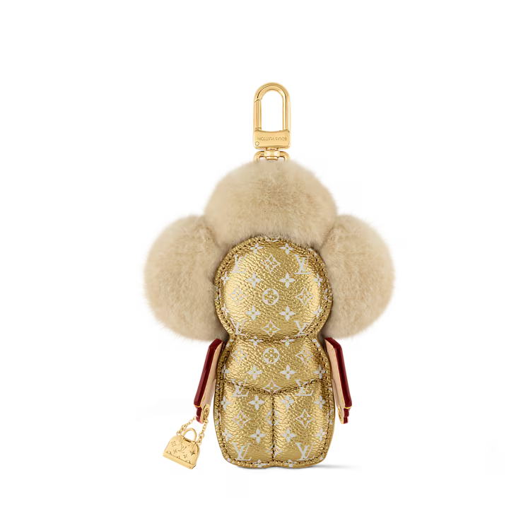 Luxury-Inspired Fashionista Plush Flower Bag Charm