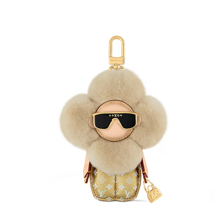 Luxury-Inspired Fashionista Plush Flower Bag Charm
