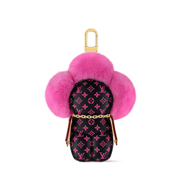 Luxury-Inspired Fashionista Plush Flower Bag Charm