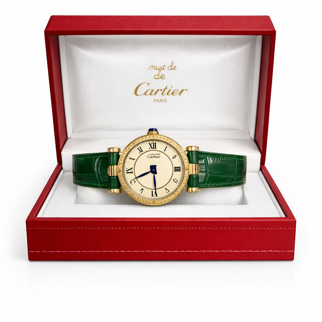 Luxury Diamond Dial Watch – Elegant Leather Strap | Classic Paris Style