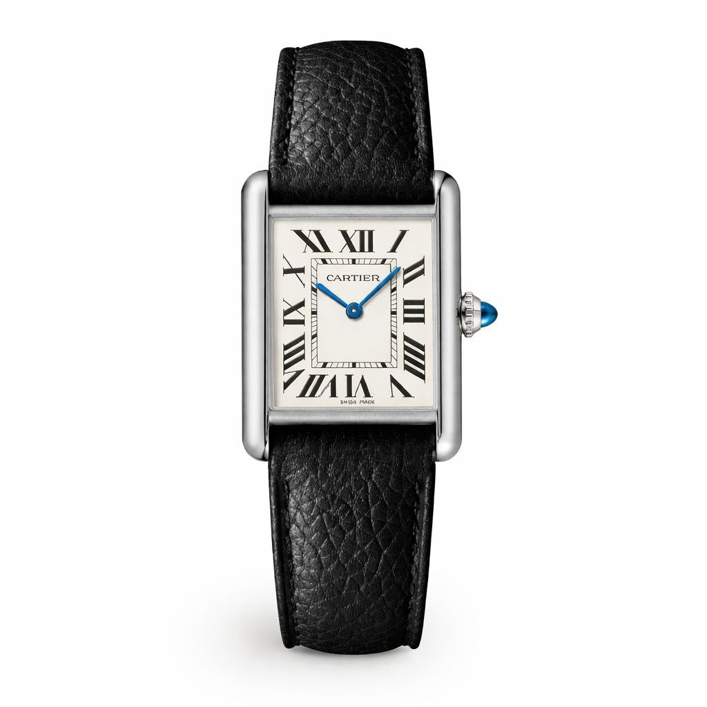Luxury Rectangular Leather Watch – Classic Roman Dial | Elegant Designer Style