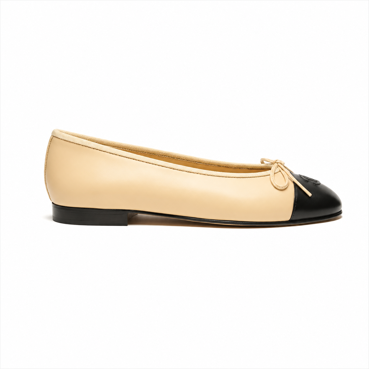 Classic Leather Ballet Flats – Two Tone Elegant Style
