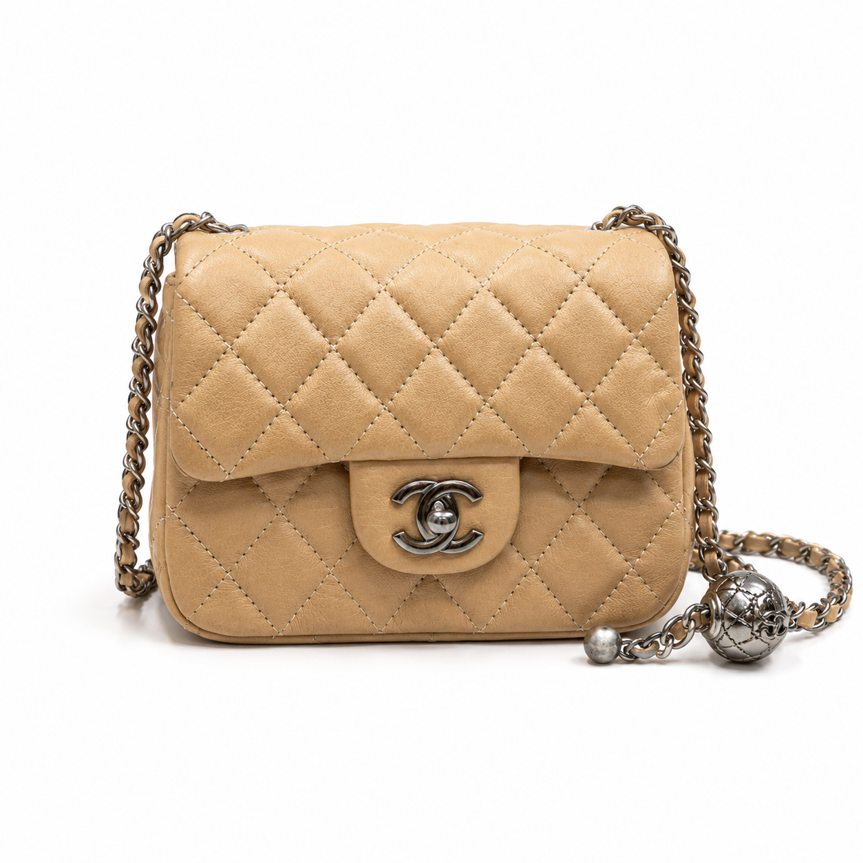 Classic Black Quilted Mini Shoulder Bag with Silver Chain