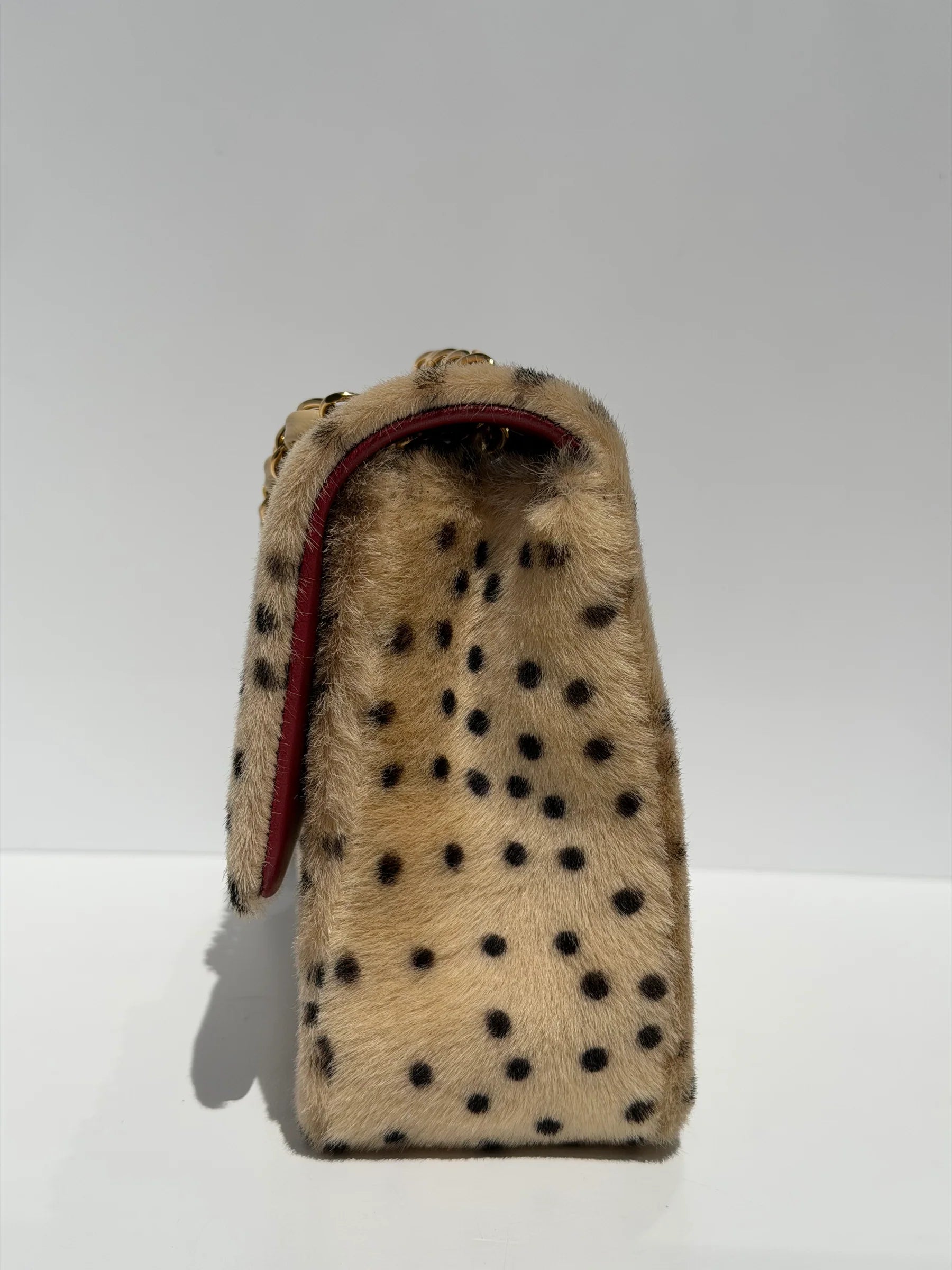 Spotted Pony Hair Flap Bag