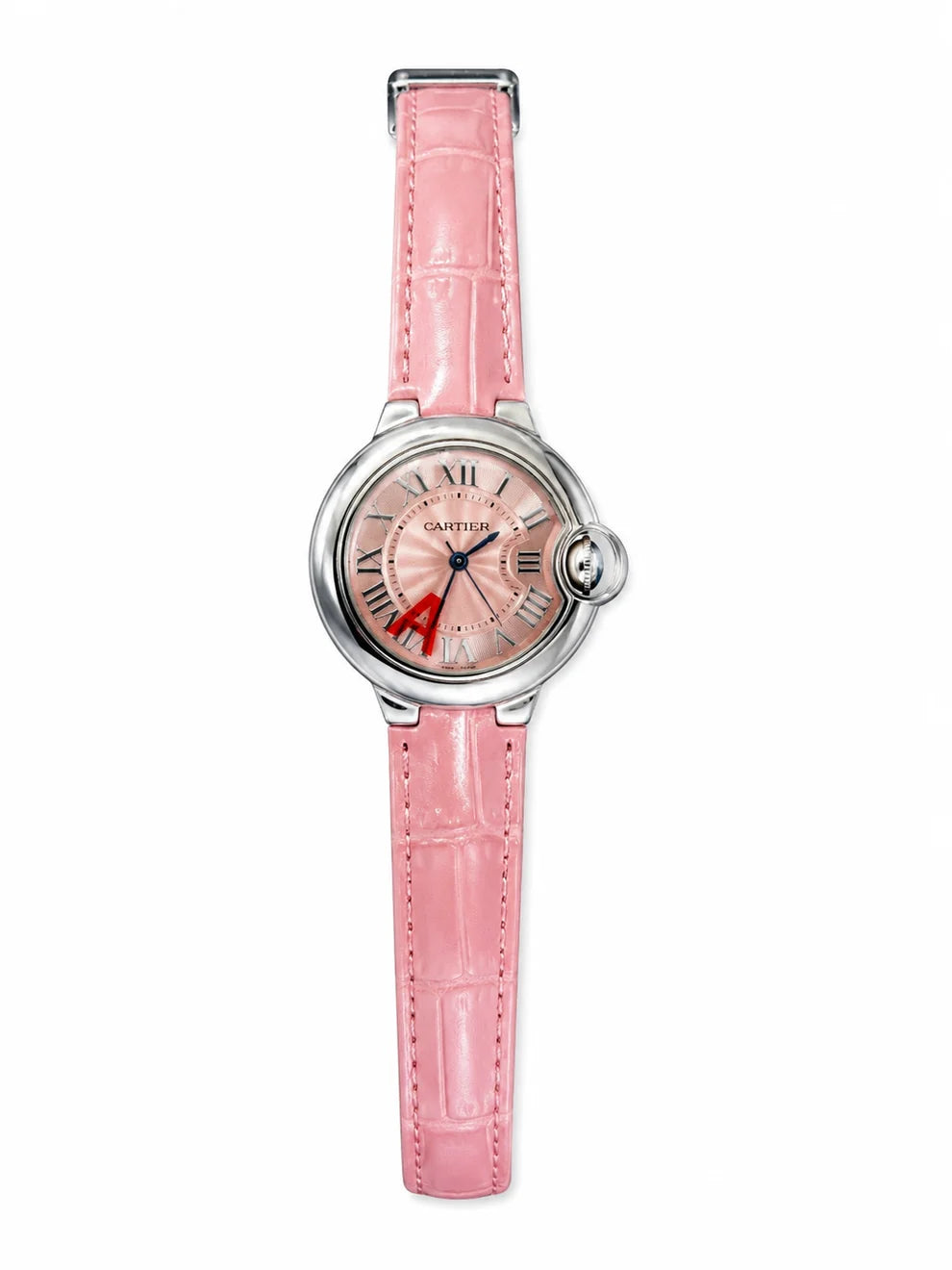 Pink Leather Luxury Watch – Silver Edition