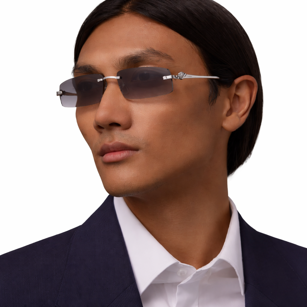 Luxury Rimless Sunglasses – Gold Frame & Gradient Lenses