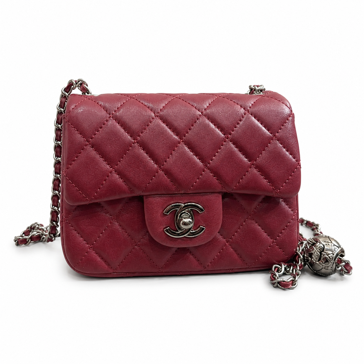 Classic Black Quilted Mini Shoulder Bag with Silver Chain