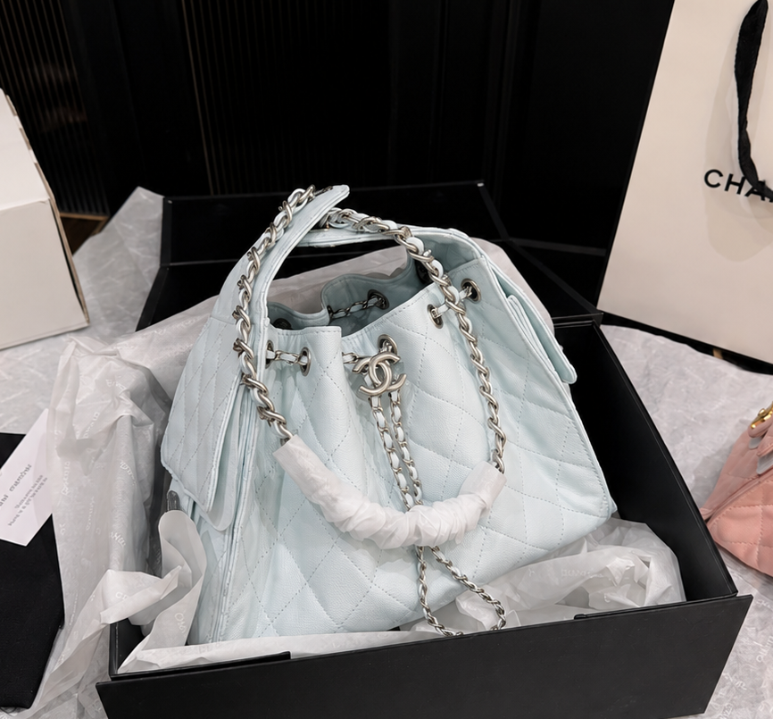 Ch 25 Drawstring Bucket Bag – Premium Cowhide Edition