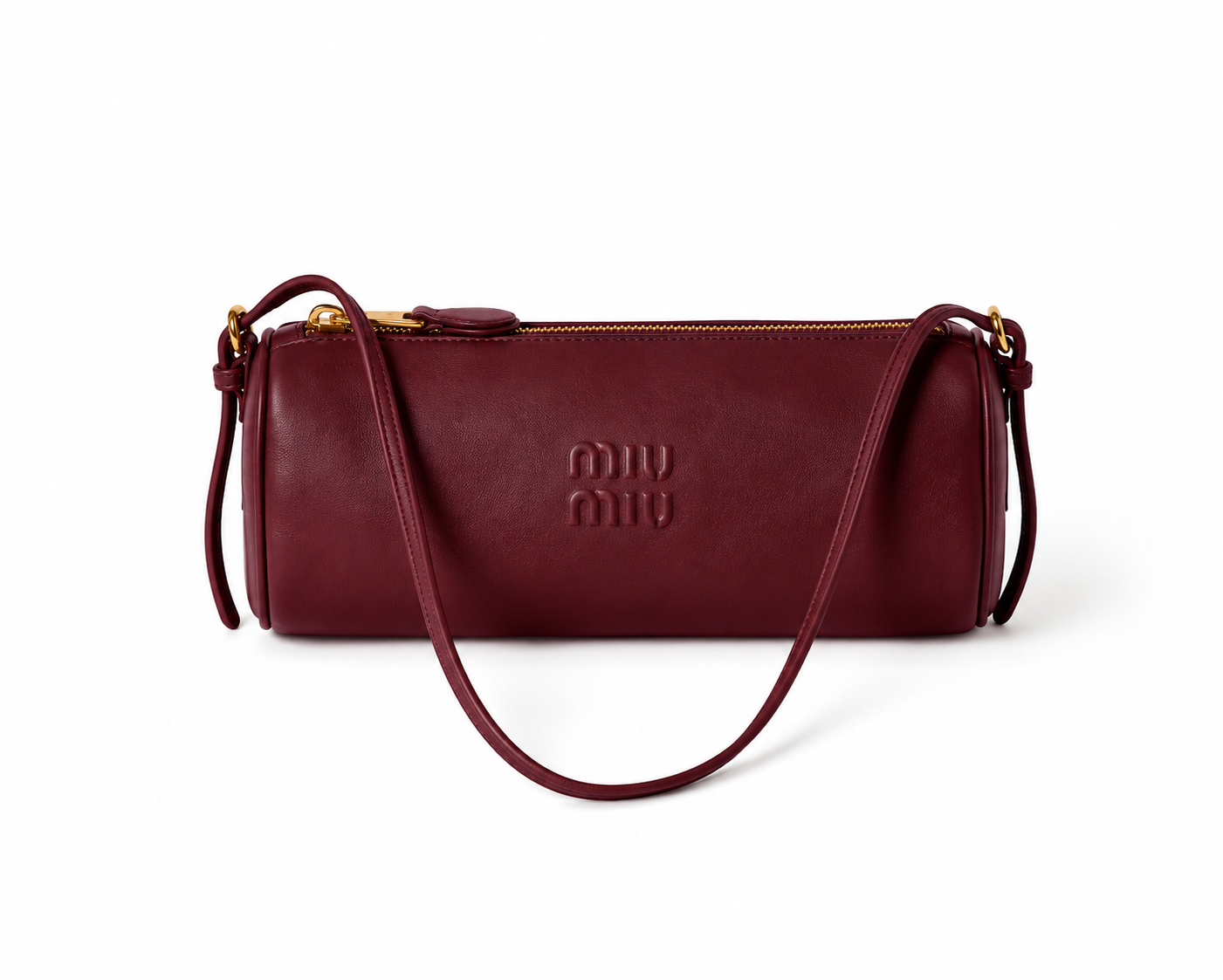 Elegant Cylindrical Leather Shoulder Bag – Minimal Luxury Edition