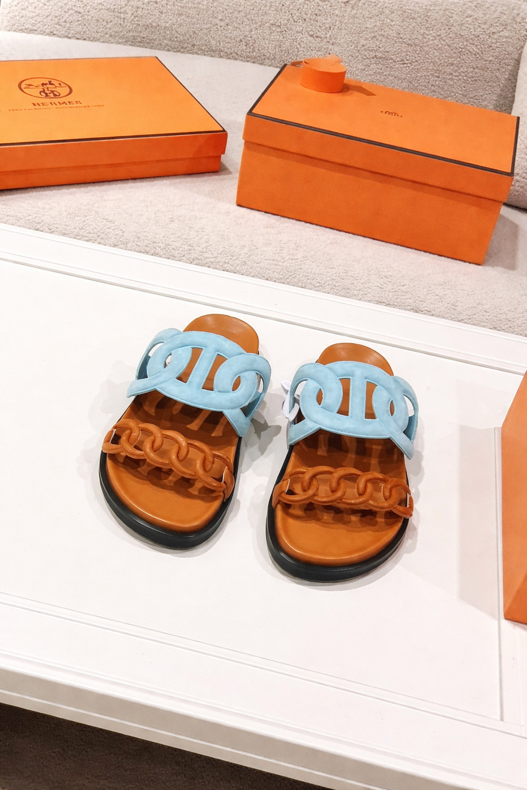 Luxury Chain Sandals – Premium Leather & Suede Summer Slides