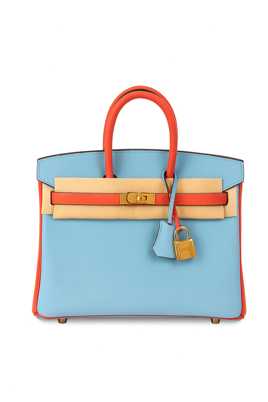 Birkin 25 – Sky Blue & Orange