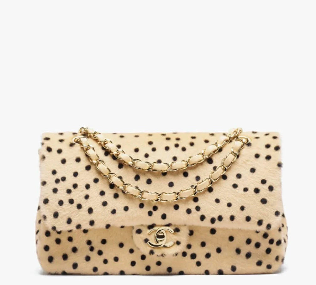 Spotted Pony Hair Flap Bag