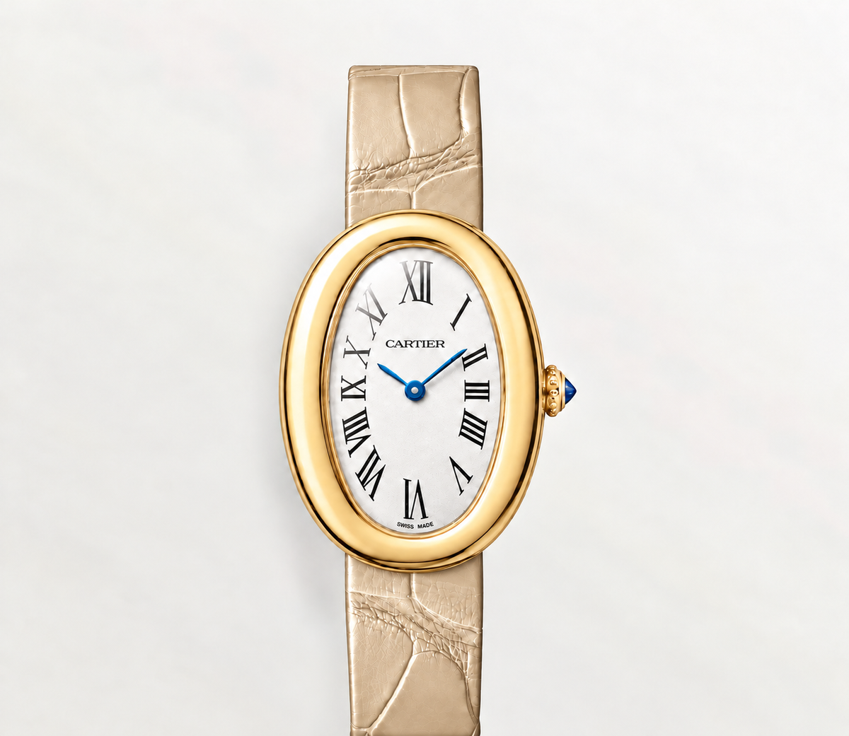 Oval Heritage Crocodile Leather Watch
