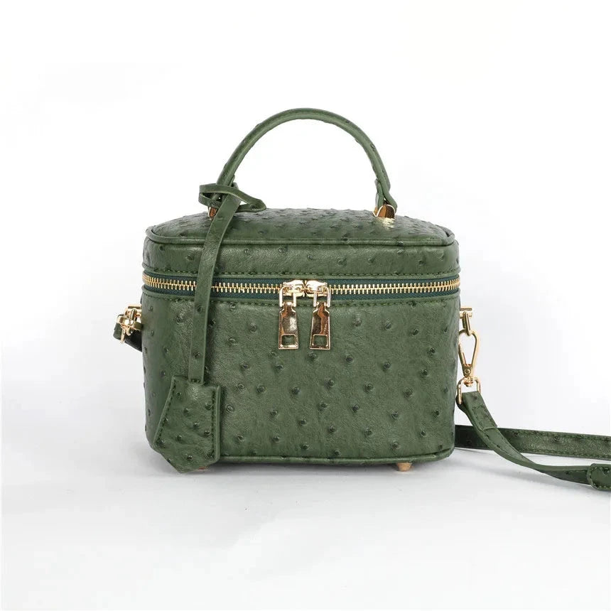 Custom Green Ostrich Leather Bucket Bag