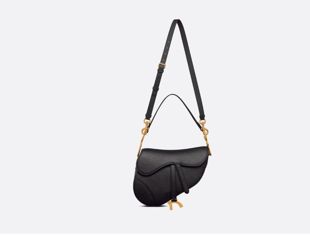 Saddle bag black grained calfskin hotsell