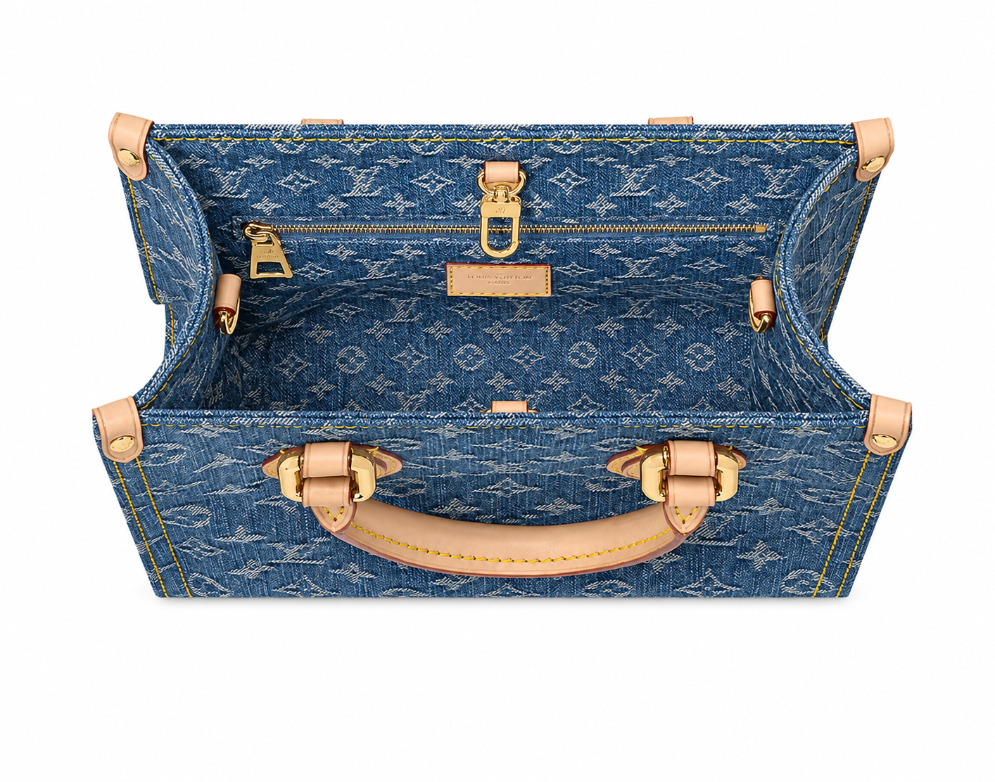 Denim Blue Mini Tote Bag – Genuine Leather Trim & Premium Quality