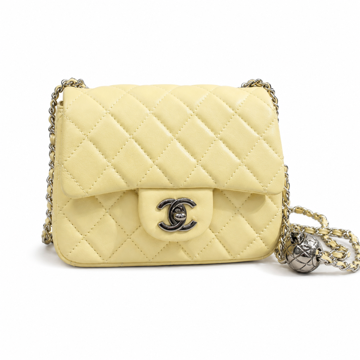 Classic Black Quilted Mini Shoulder Bag with Silver Chain