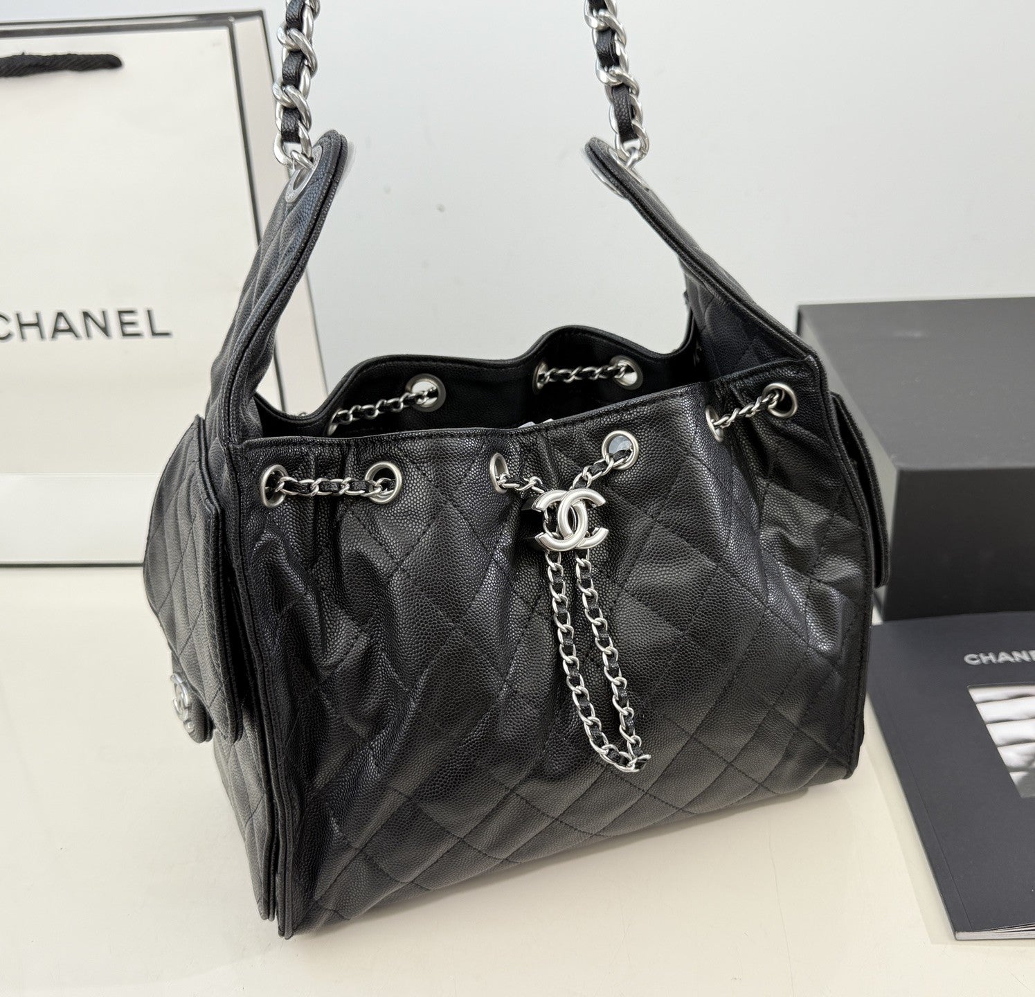 Ch 25 Drawstring Bucket Bag – Premium Cowhide Edition