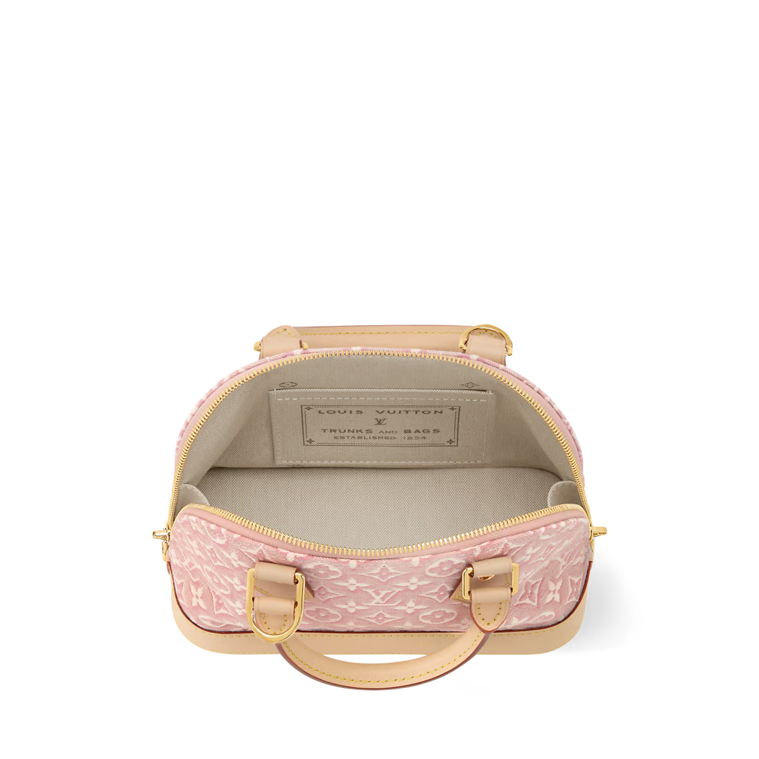Elegant Monogram Dome-Shaped Top-Handle Crossbody Bag