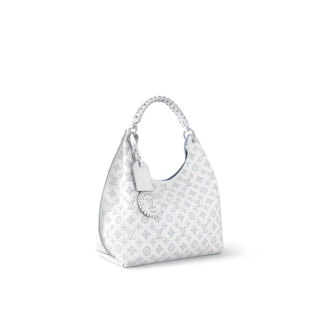 Perforated Leather Hobo Shoulder Bag