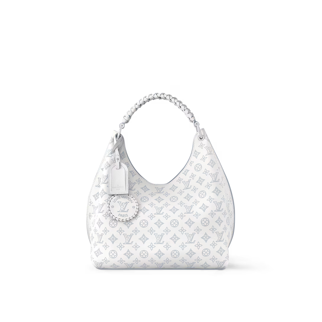 Perforated Leather Hobo Shoulder Bag