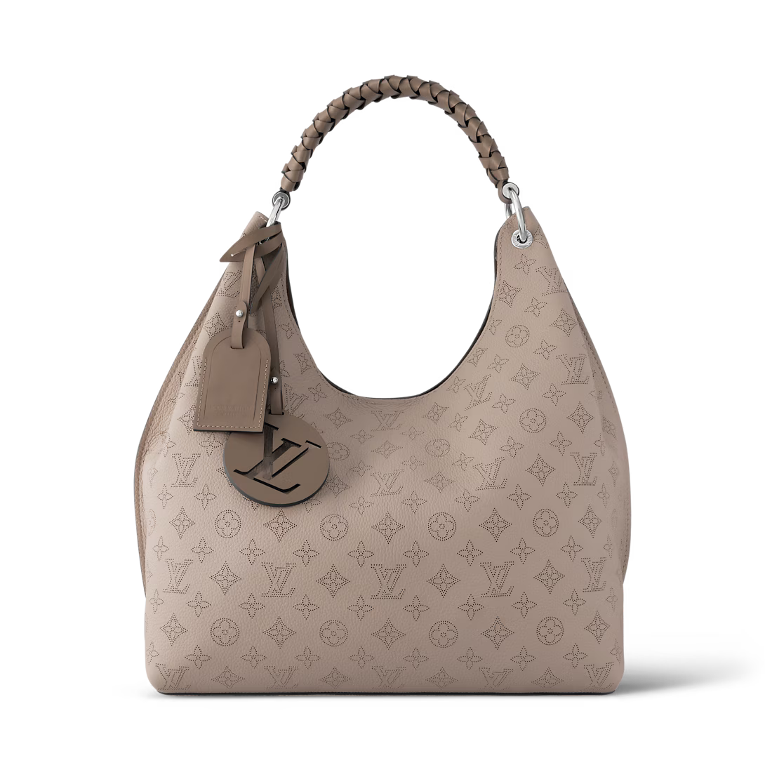 Perforated Leather Hobo Shoulder Bag
