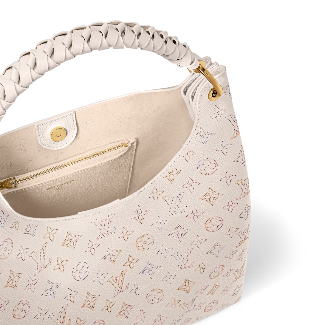 Perforated Leather Hobo Shoulder Bag