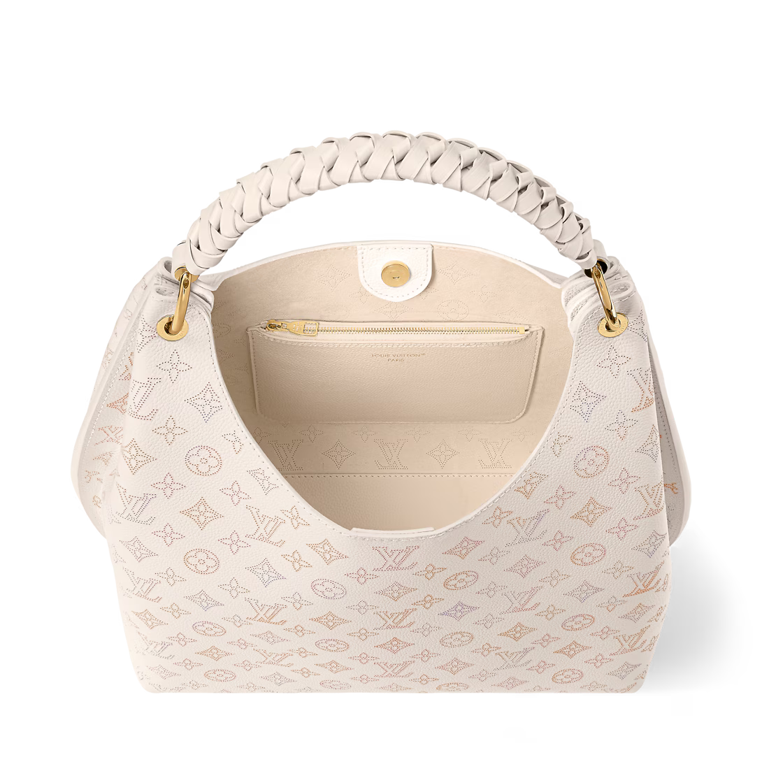 Perforated Leather Hobo Shoulder Bag